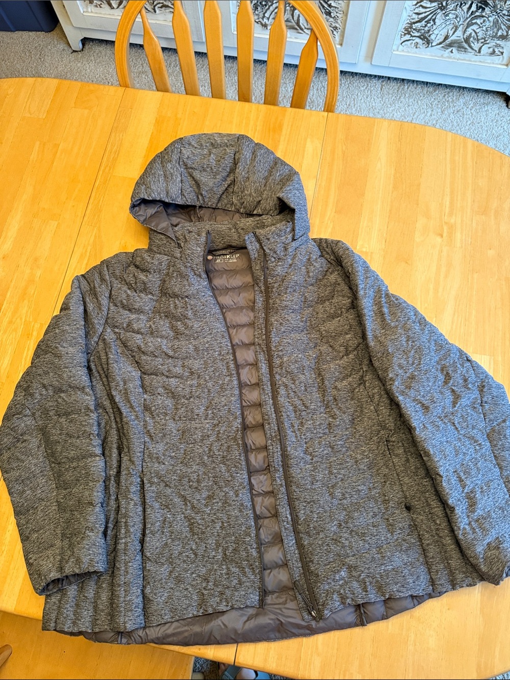 Women’s Hooded Quilted Puffer Coat - Gray